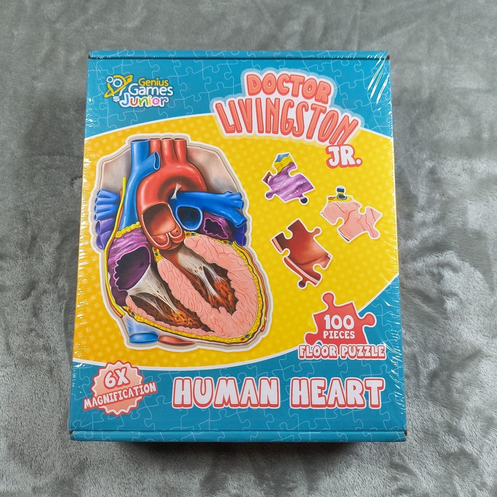Dr Livingston Jr Human Heart Floor Puzzle 100 Pieces Anatomy Kids Science Stem